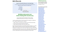 Desktop Screenshot of birthrecordslocator.com