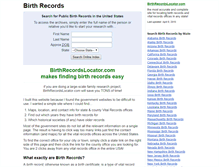 Tablet Screenshot of birthrecordslocator.com